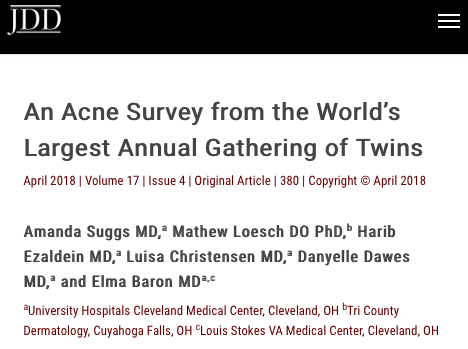 Acne Genetic Twins Survey JDD